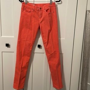 Salmon Corduroy stretchy GAP straight leg pants size 27
